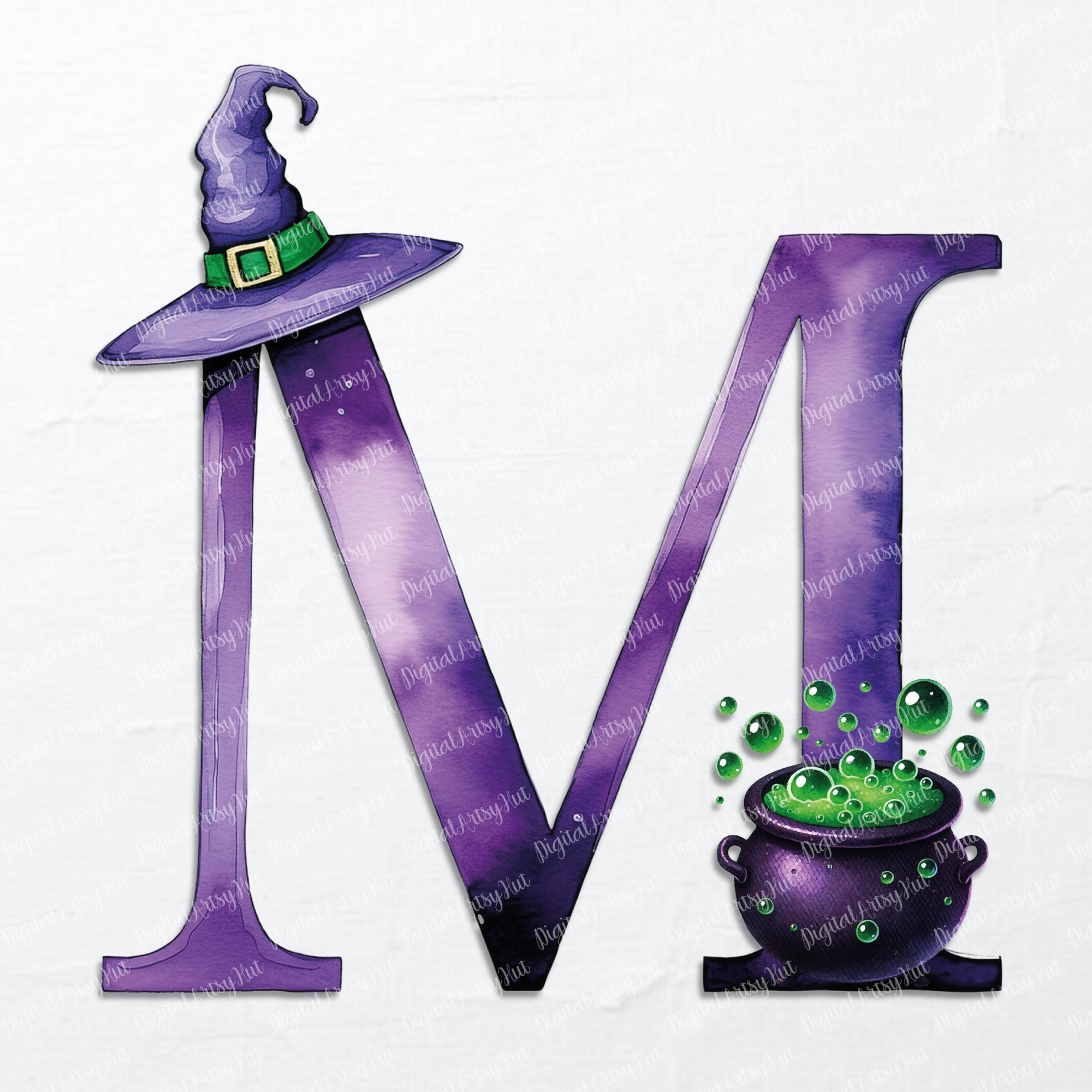 Halloween Witch Cauldron Alphabets — Letter M